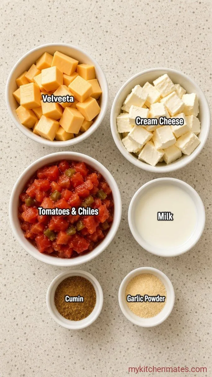 Creamy Crockpot Queso Dip Ingredients