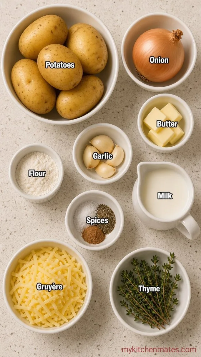 Hands-Off Crockpot Scalloped Potatoes Ingredients