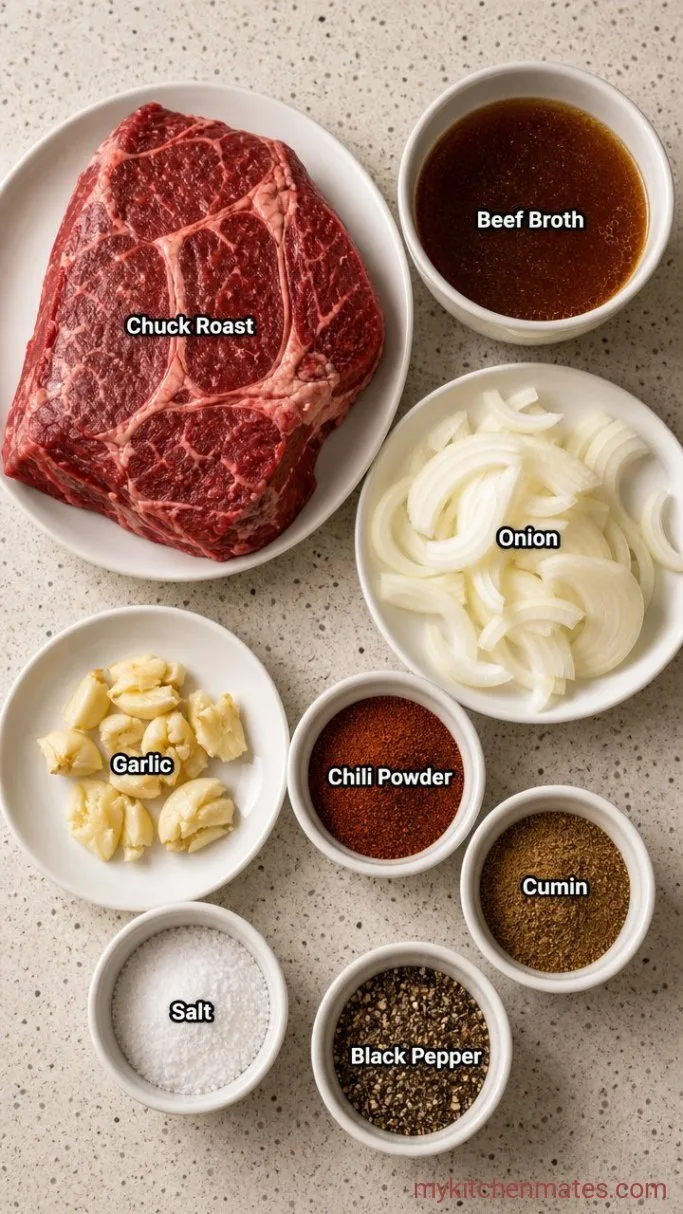 Tender Crockpot Shredded Beef (So Flavorful, Hands-Off) Ingredients