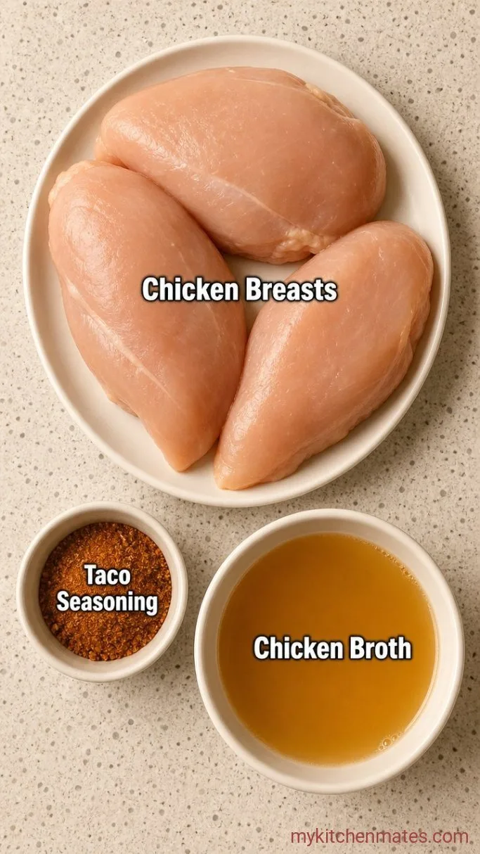 3-Ingredient Crockpot Shredded Chicken Ingredients