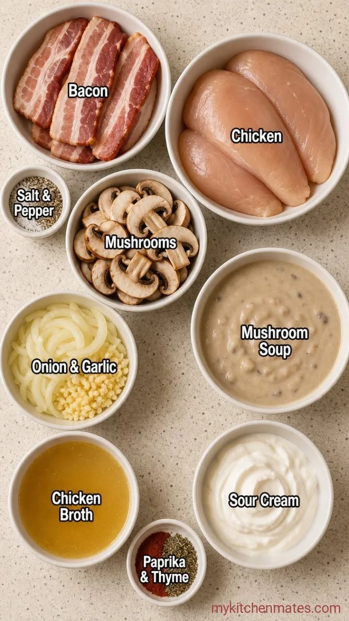 Crockpot Smothered Chicken (Tender and Rich) Ingredients