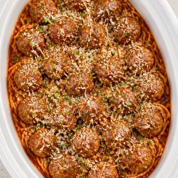 Crockpot Spaghetti and Meatballs