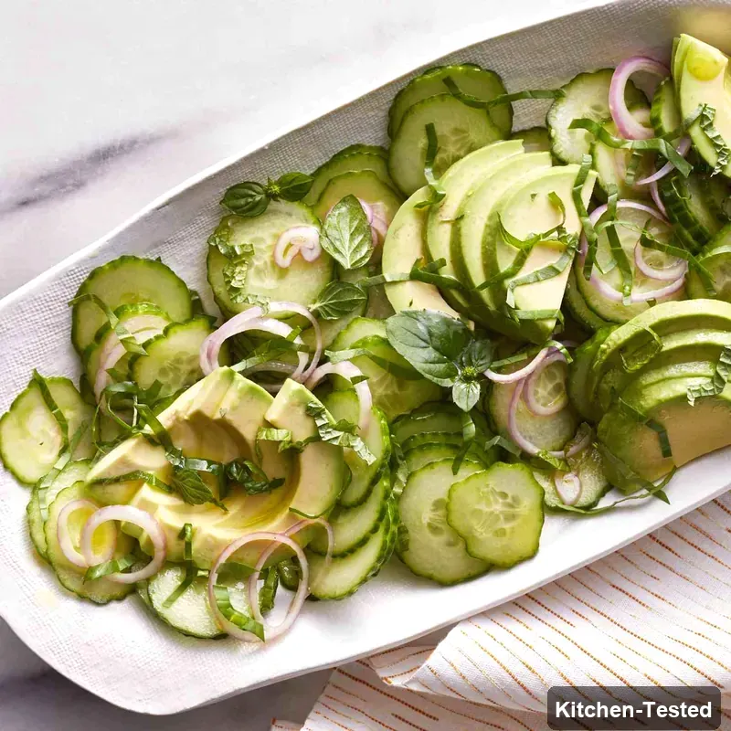Fresh and Creamy Cucumber & Avocado Salad cucumber avocado salad