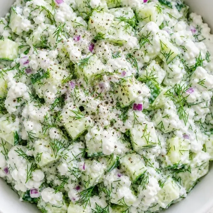 Cucumber Cottage Cheese Salad