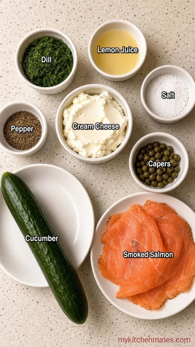 Quick Cucumber Salmon Bites Ingredients