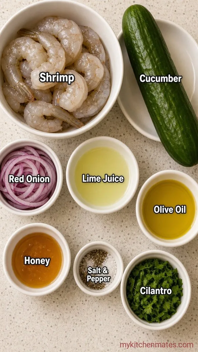 15-Minute Cucumber Shrimp Salad Ingredients