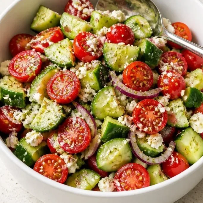 Quick and Refreshing Cucumber Tomato Feta Salad cucumber tomato feta salad