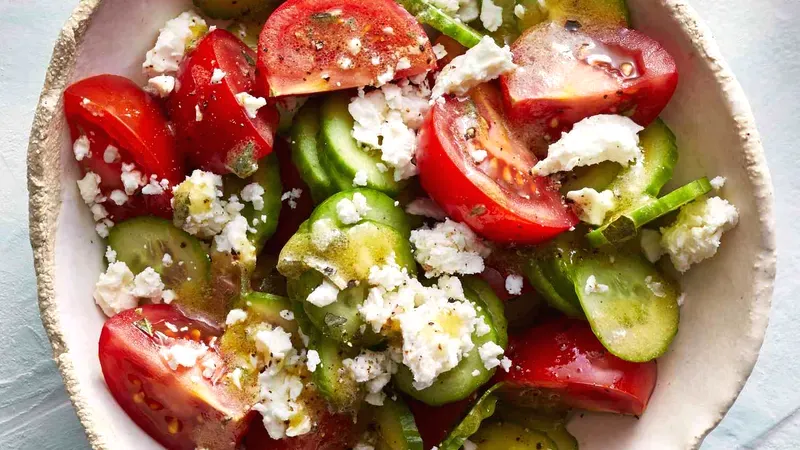 Cucumber, Tomato & Feta Salad Food photo of Cucumber, Tomato & Feta Salad