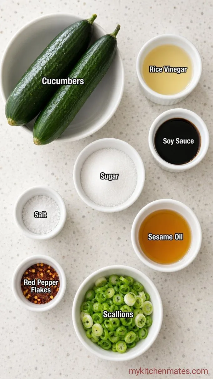 Quick 5-Minute Cucumber Vinegar Salad Ingredients