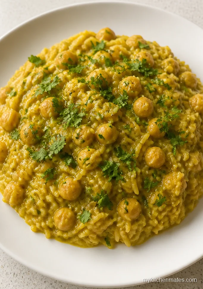 Curried Coconut Rice Casserole with Chickpeas