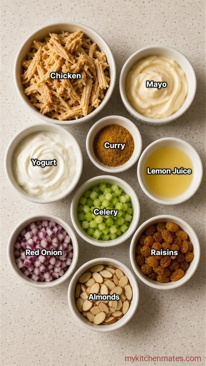 15-Minute Creamy Curry Chicken Salad Ingredients
