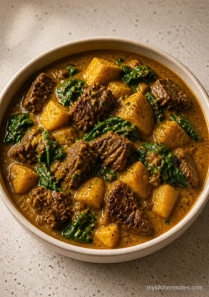 Curry Sirloin Steak with Potatoes