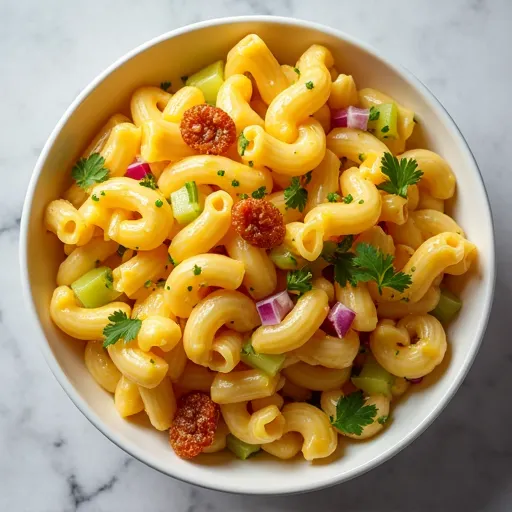 Curry-Spiced Macaroni Salad with Golden Raisins