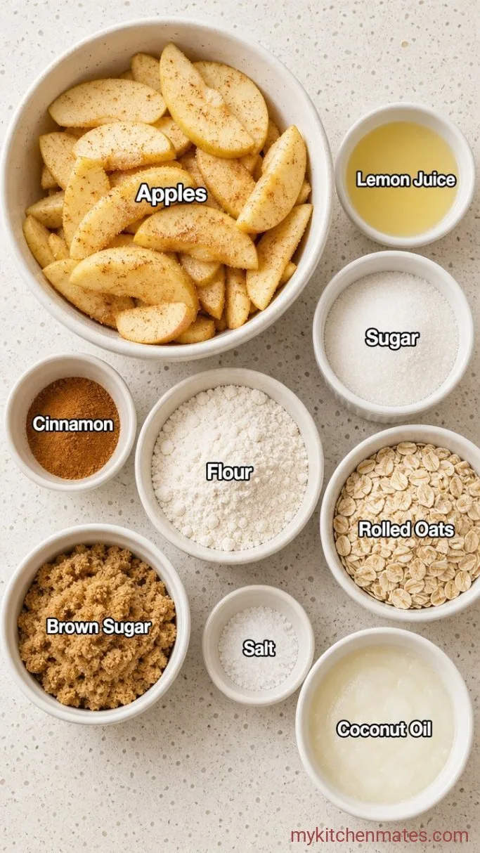 Dairy-Free Apple Crisp with Crisp Oat Topping Ingredients