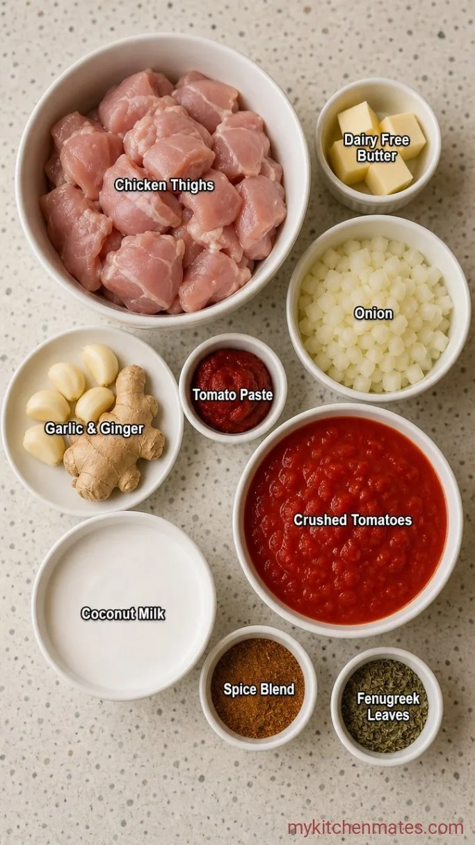 Creamy Dairy Free Butter Chicken (30 Minutes) Ingredients