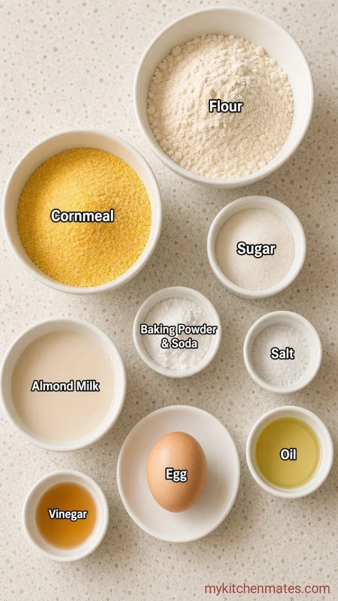 Moist Dairy Free Cornbread (One Bowl) Ingredients
