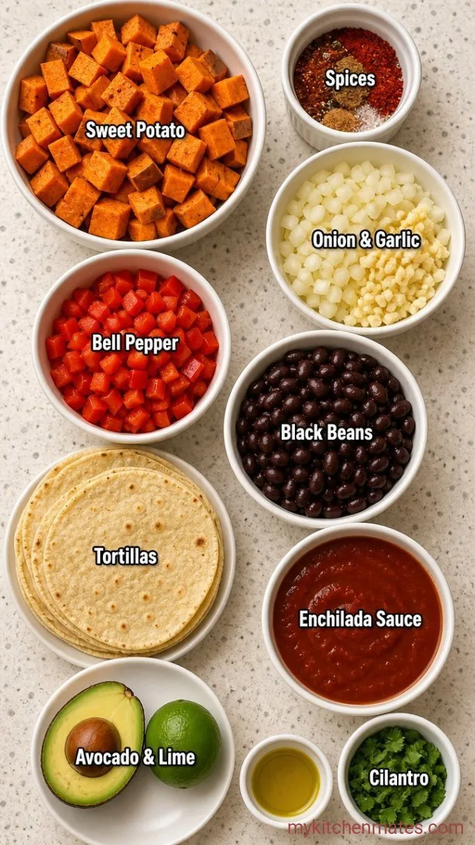 Creamy Dairy Free Enchiladas Ingredients