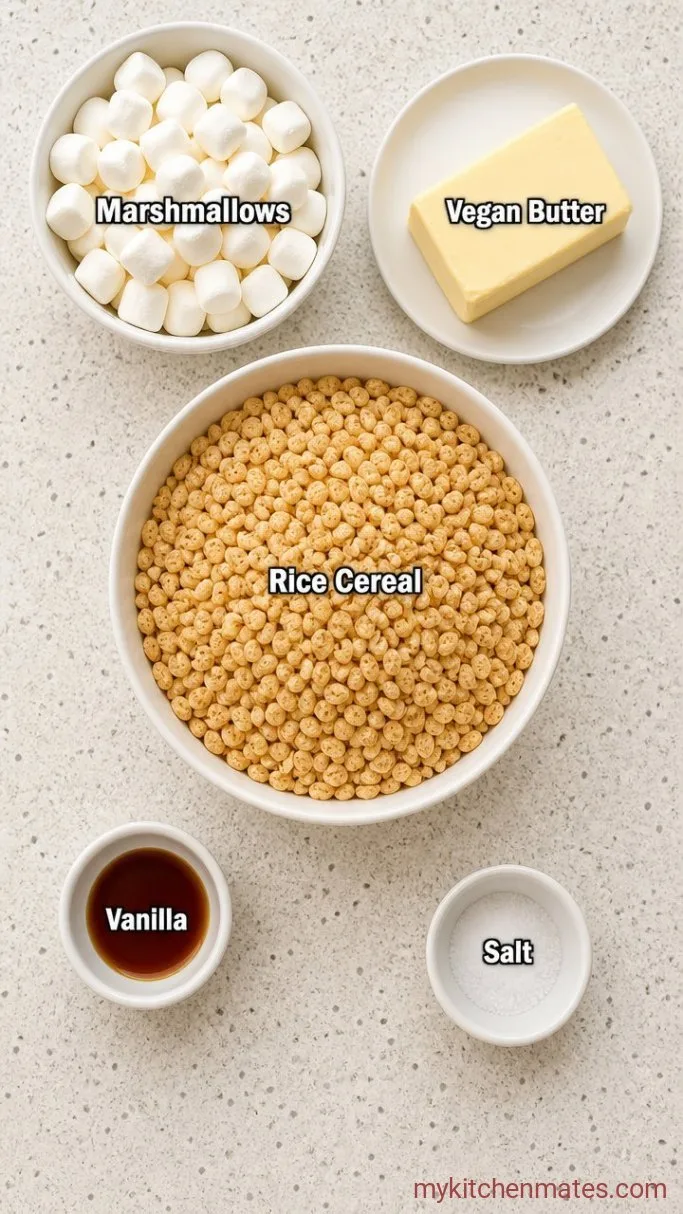 Gooey Dairy Free Rice Krispie Treats (Just 4 Ingredients) Ingredients
