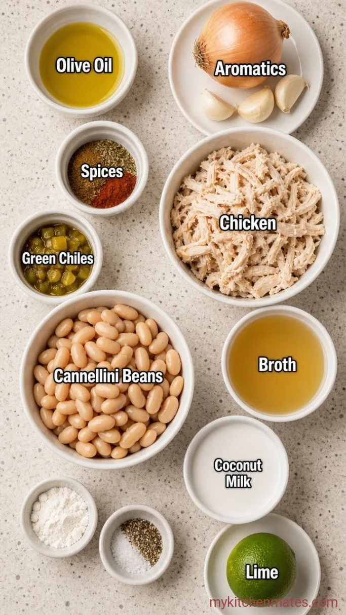 30-Minute Dairy Free White Chicken Chili Ingredients