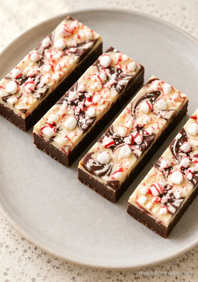 Dark Chocolate Peppermint Bark Bars