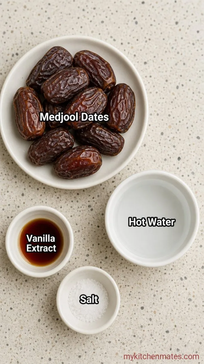 Quick 3-Ingredient Date Caramel Sauce Ingredients