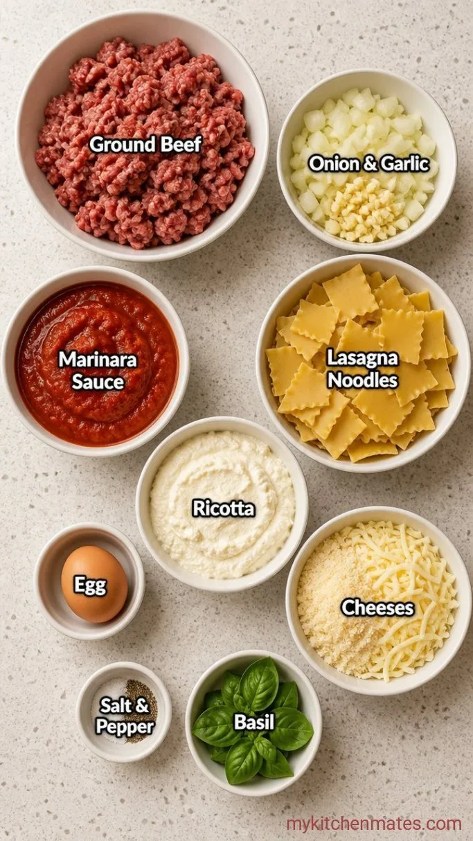 One-Pan Deconstructed Lasagna Casserole Ingredients