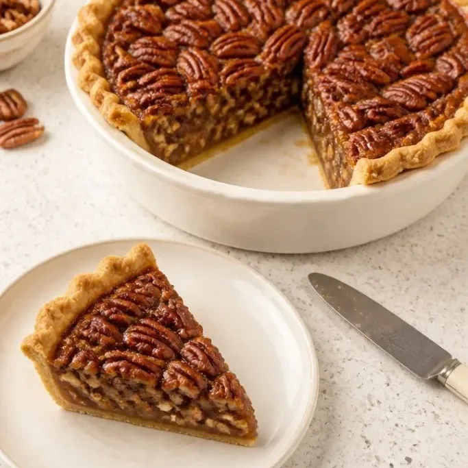 Deep Dish Pecan Pie with a Buttery, Flaky Crust and Gooey Filling Deep Dish Pecan Pie