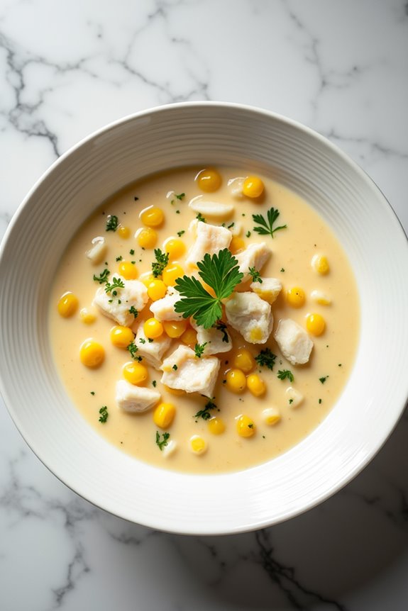 delicious seafood corn soup