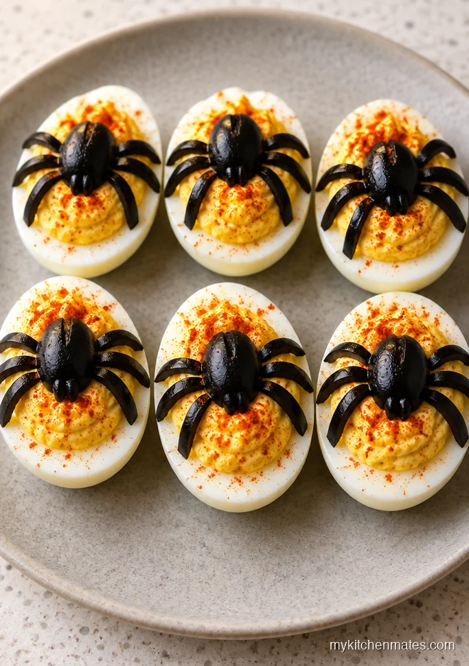 13 Spooky Halloween Party Finger Foods for Your Bash Deviled Egg Spiders