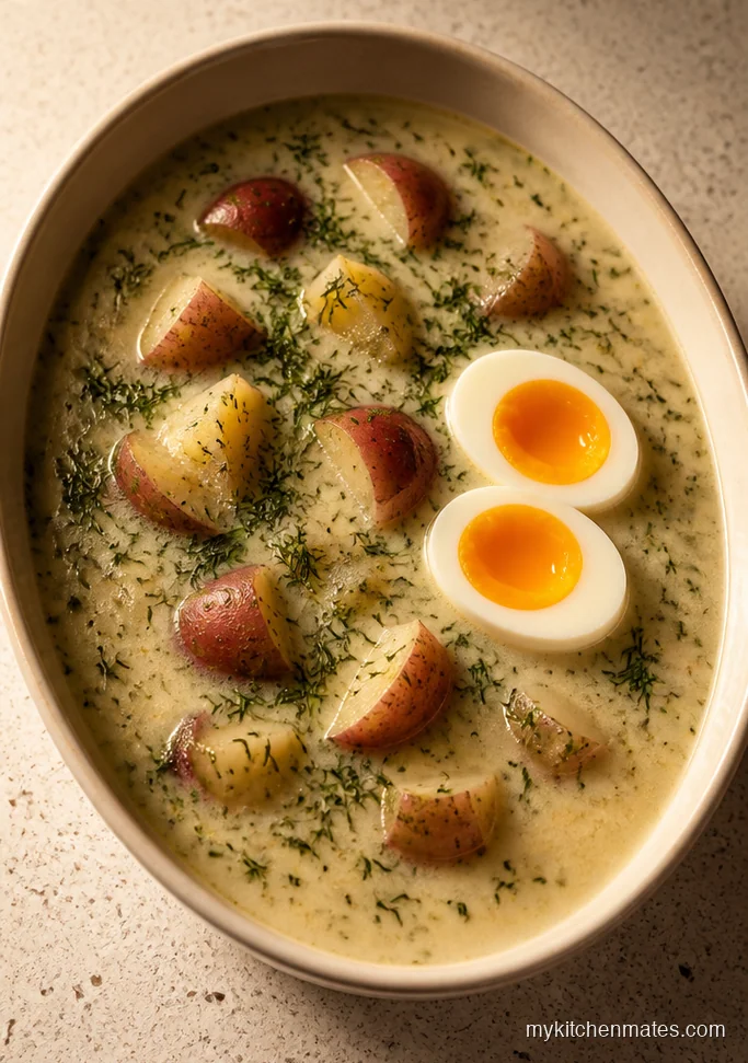 11 Crockpot Potato Soup Recipes for the Creamiest Weeknight Bowls Dilly Potato Soup with Soft Boiled Eggs