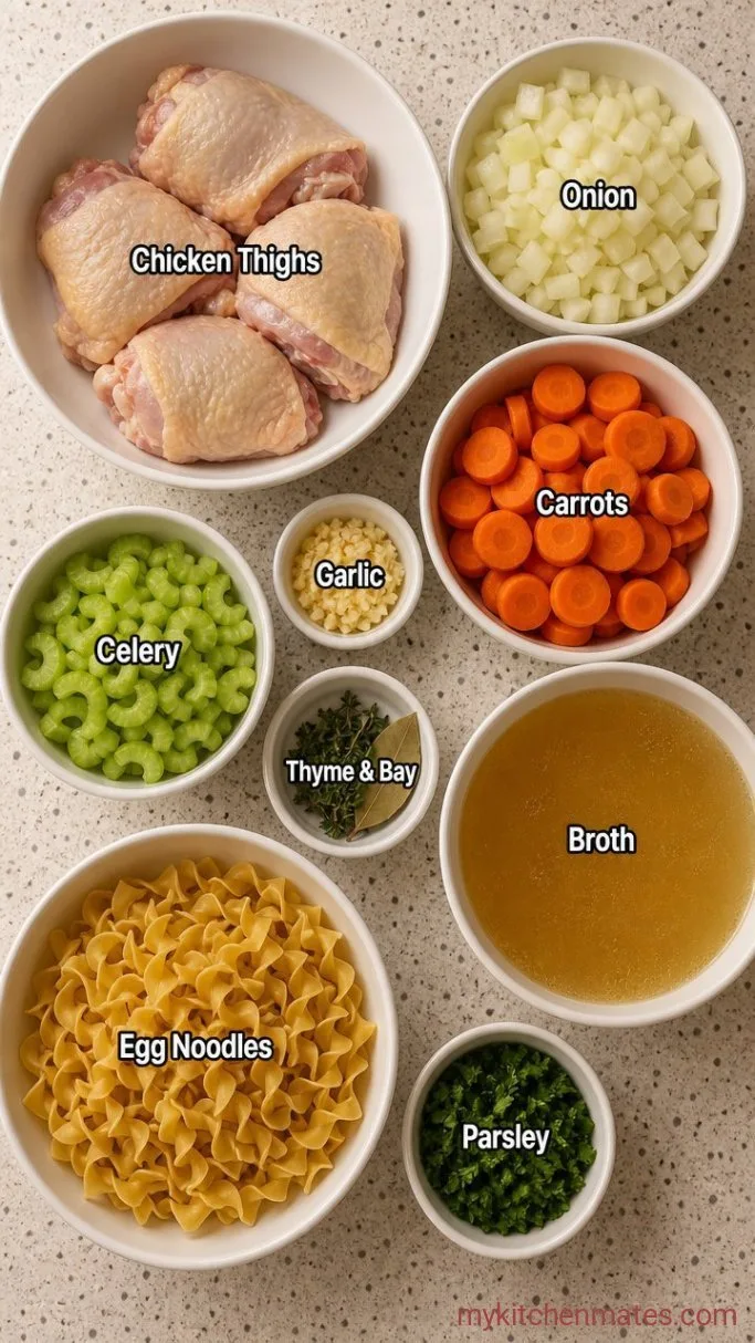 From-Scratch Dutch Oven Chicken Noodle Soup Ingredients