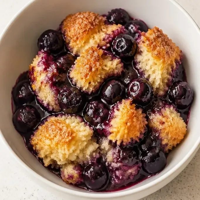 Easy Blueberry Cobbler with Fluffy Biscuit Topping easy blueberry cobbler