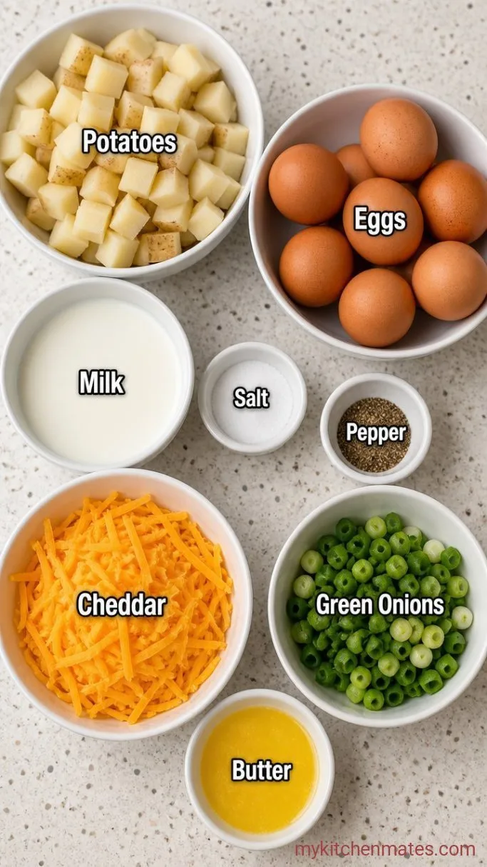 Make-Ahead Cheesy Egg and Potato Casserole Ingredients
