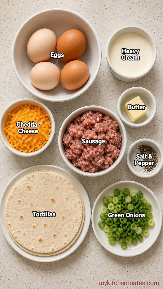Crispy Skillet Egg Breakfast Burrito Ingredients