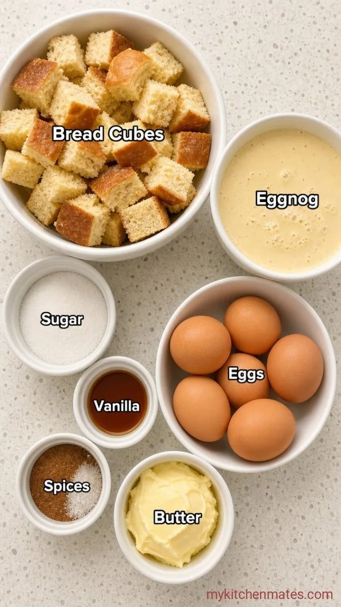 Make-Ahead Eggnog French Toast Casserole Ingredients
