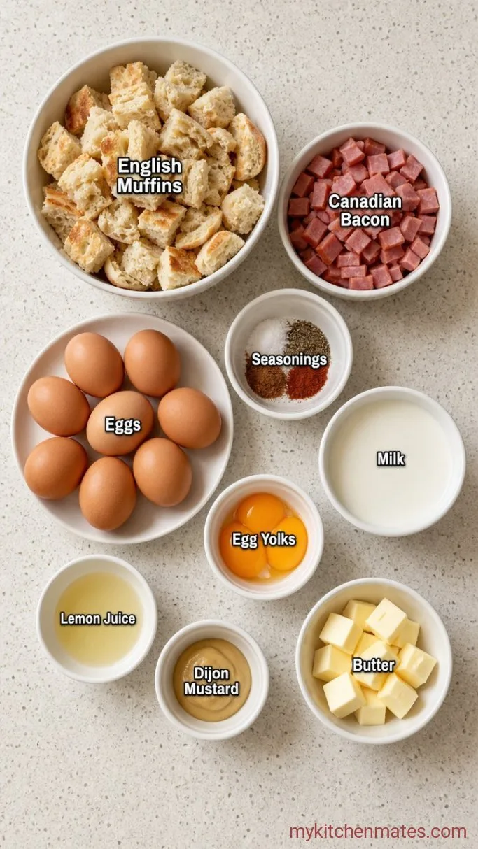 Easy Overnight Eggs Benedict Casserole Ingredients