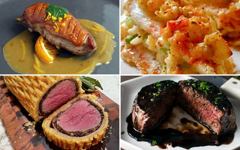 20 Elegant Birthday Dinner Recipes That'll Make You Look Like a Chef elegant-birthday-dinner-ideas collage