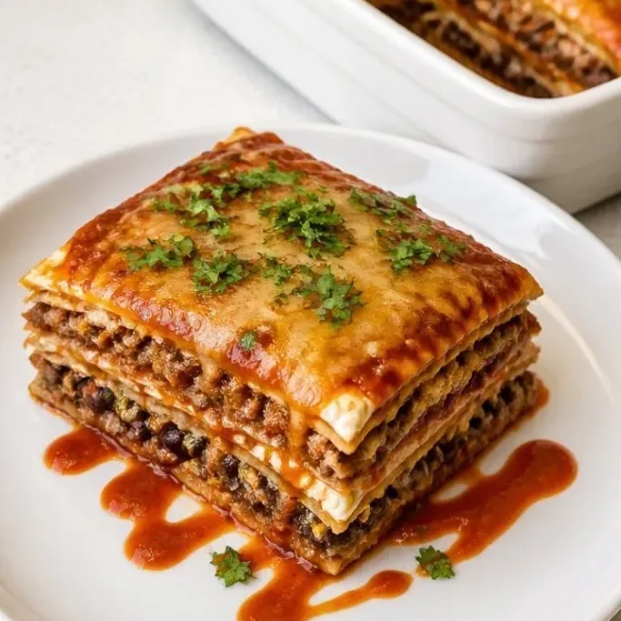 Enchilada Lasagna with Tortillas