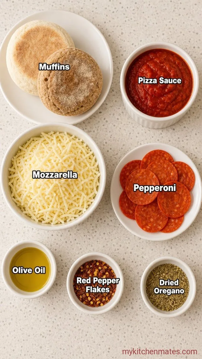 15-Minute English Muffin Pizzas Ingredients