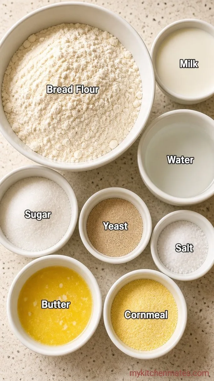 Homemade English Muffins (Griddle-Cooked, No Oven Needed) Ingredients