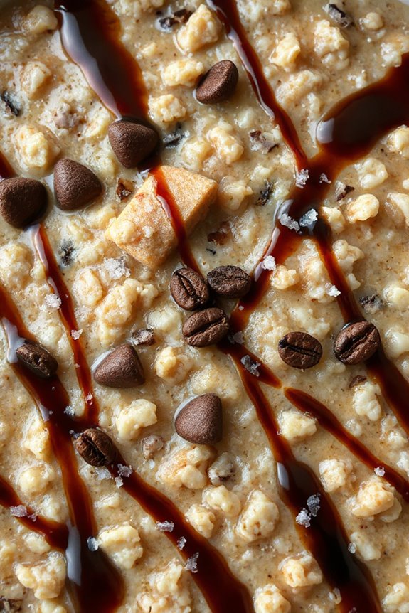 espresso drizzled coffee oats