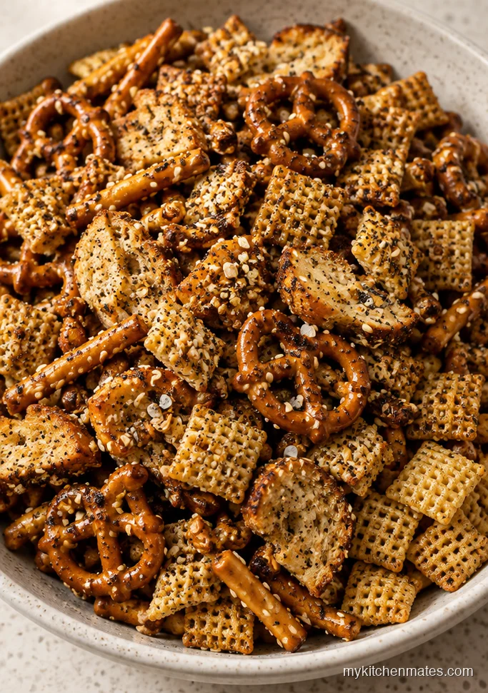 Everything Bagel Christmas Chex Mix