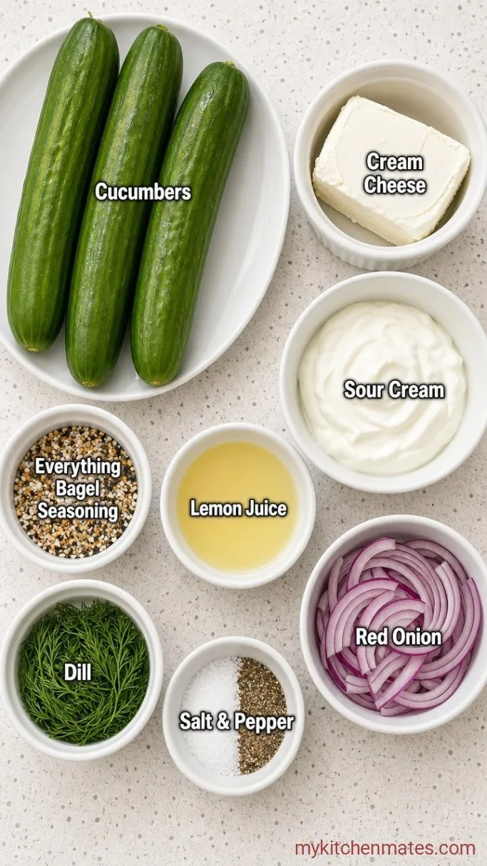 Creamy Everything Bagel Cucumber Salad Ingredients