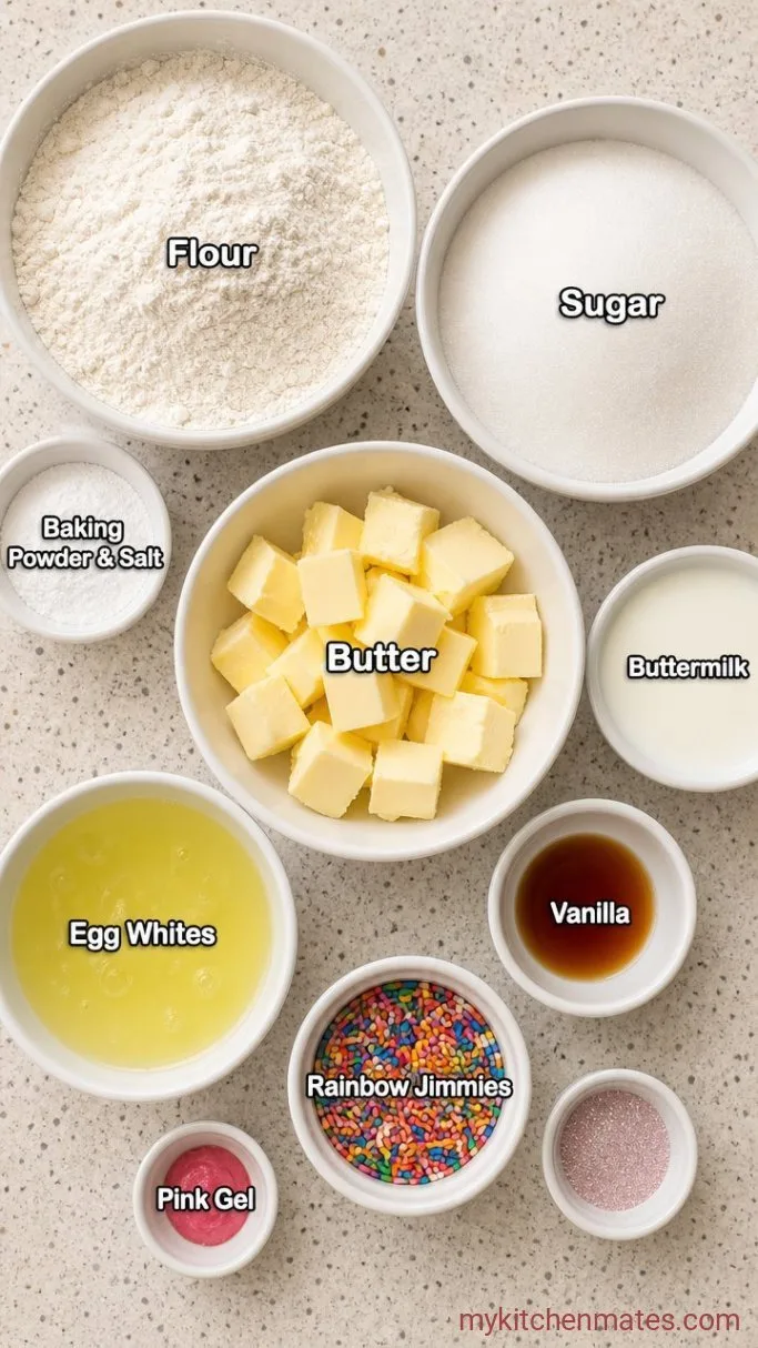 Vanilla Confetti Fairy Birthday Cake Ingredients