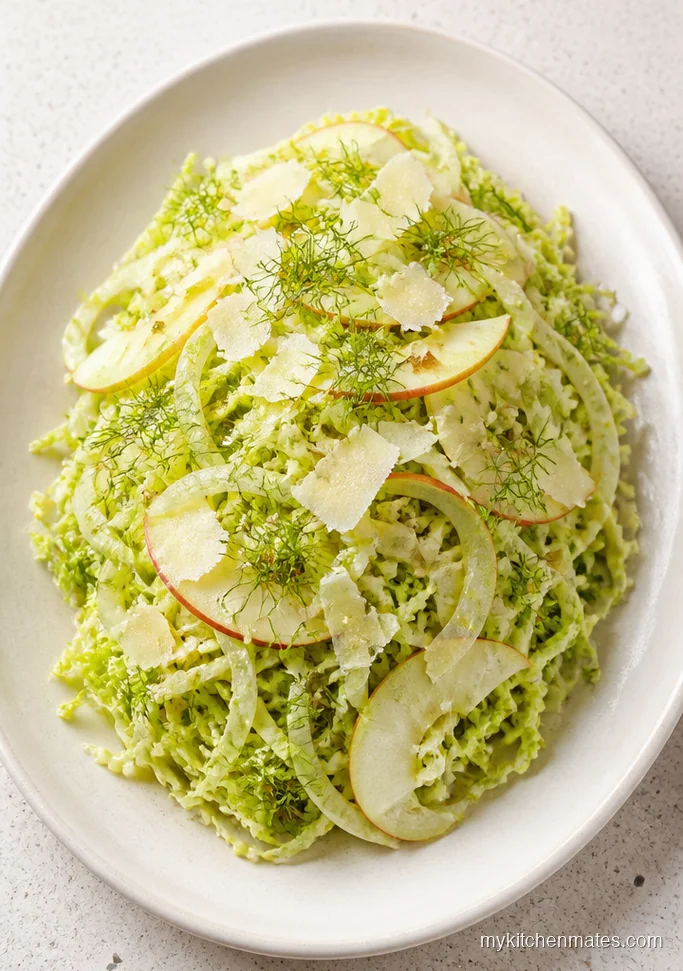 Fennel Parmesan Cabbage Apple Ribbons