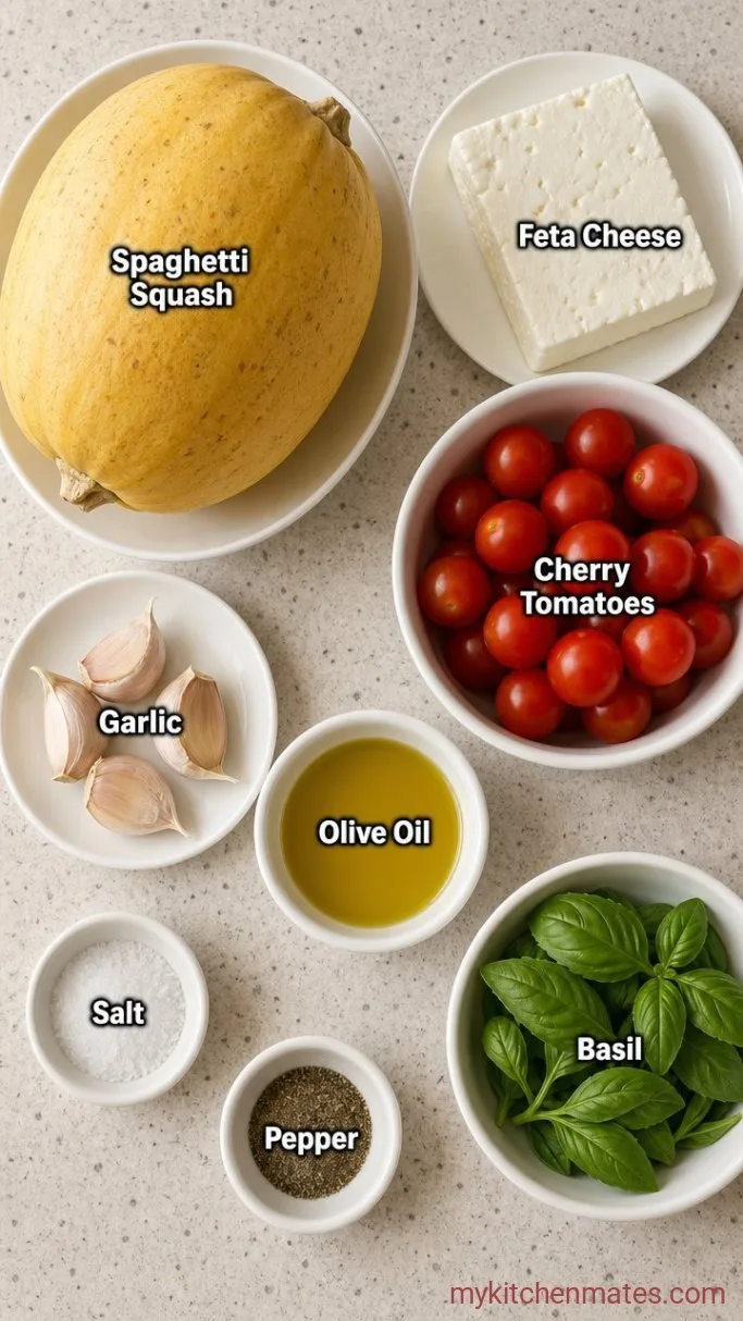Sheet Pan Roasted Feta Spaghetti Squash Ingredients