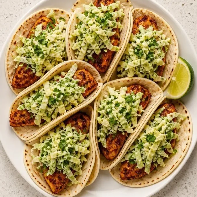 Fish Tacos with Cabbage Slaw