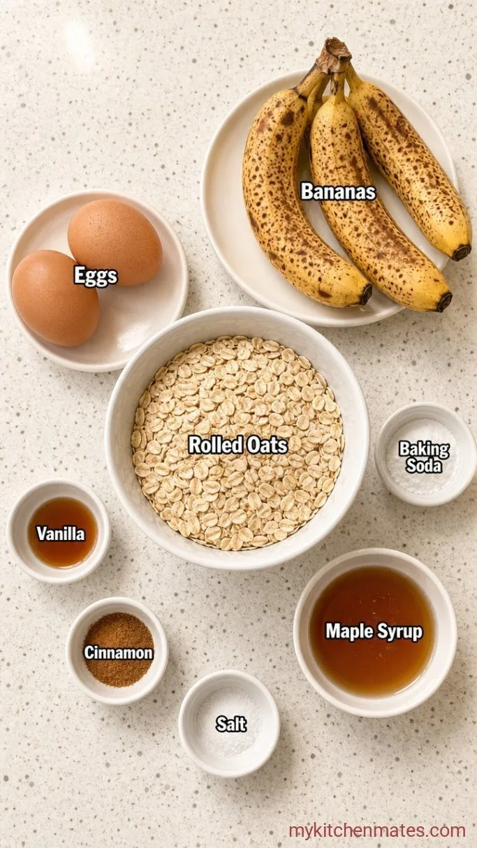 Flourless Banana Bread (Oats Only, No Flour Needed) Ingredients