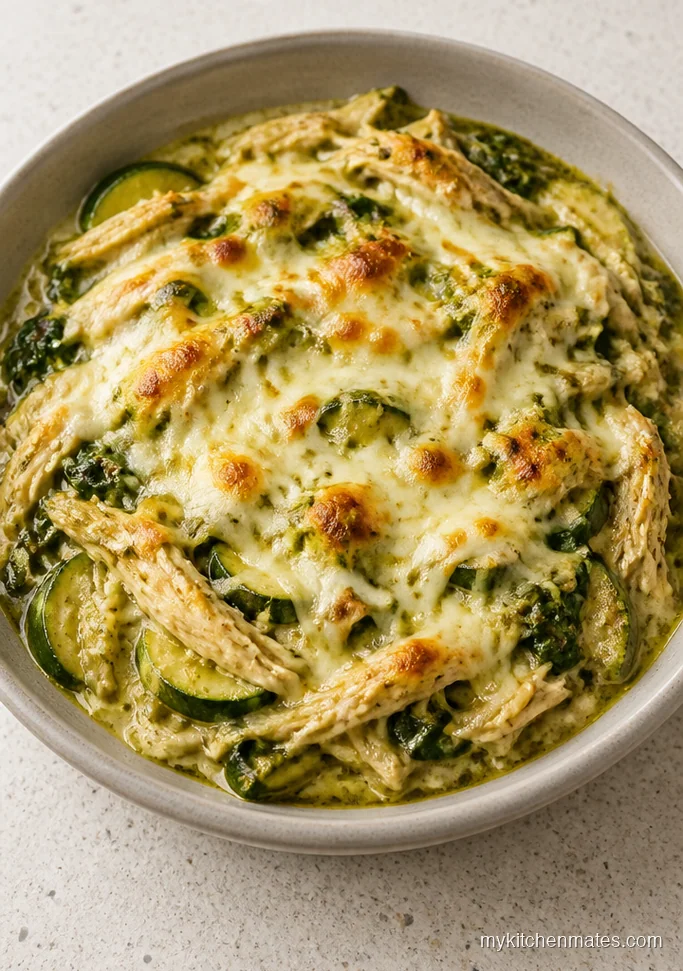 Freezer Chicken Pesto Casserole
