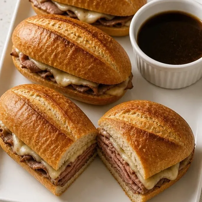 Weeknight French Dip Sandwiches with Homemade Au Jus French Dip Sandwich